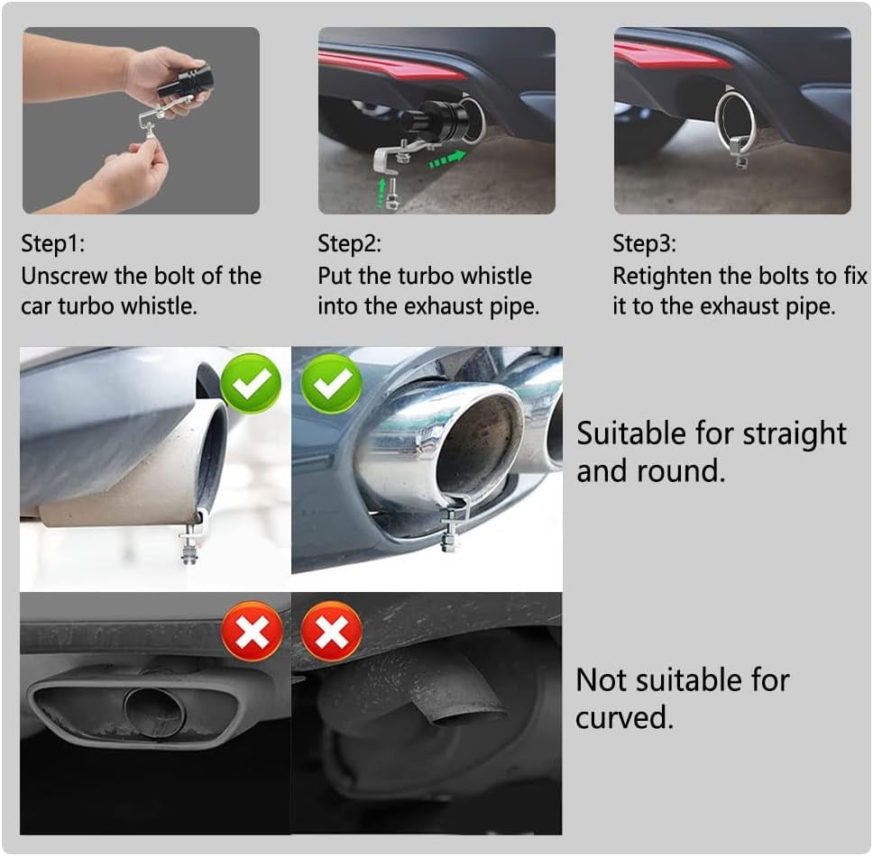 2PCS XL Turbo Whistle – Universal Aluminum Exhaust Sound Muffler