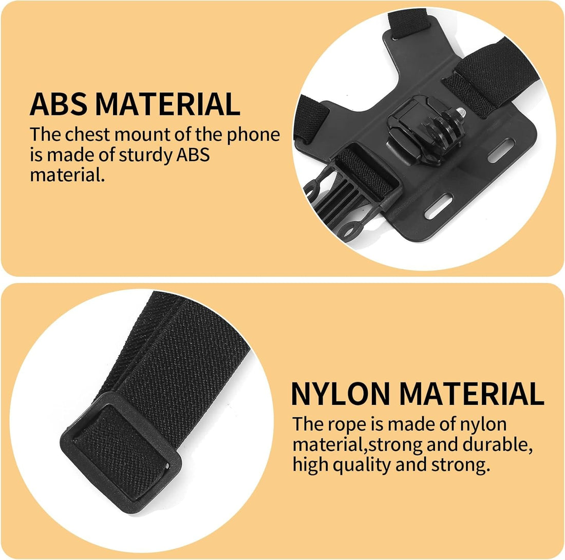 Chest Mount Strap for Phone & GoPro – Adjustable Harness Holder